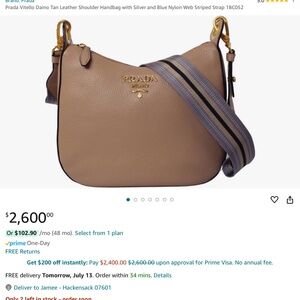 Authentic Prada bag with guitar strap